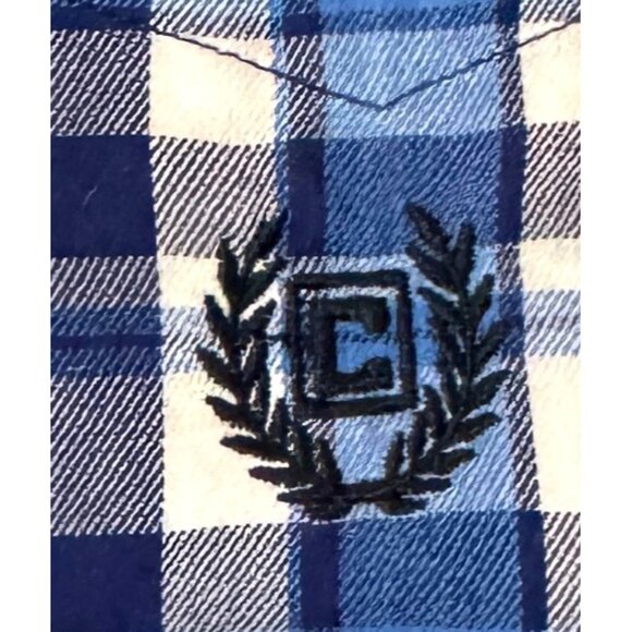 Chaps Plaid Button Down Shirt XL Blue Long Sleeve Cotton Blend Casual Preppy - Picture 7 of 7